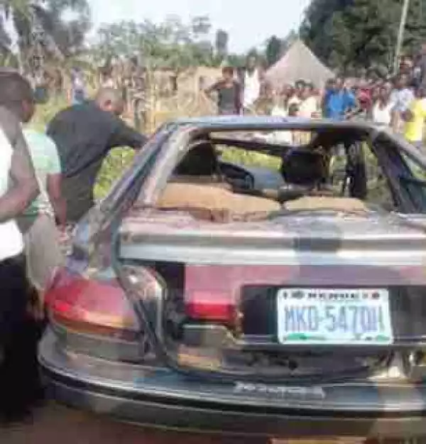 Driver Killed, Passengers Escape Death After Vehicle Somersaulted 10 Ten Times In Benue (Photos)